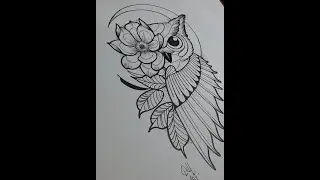 Day 1 Sketches ||tattoo owl 🦉Sketch ||Sketches art || by shalinee art
