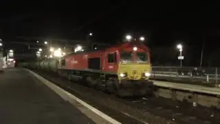 DB Class 66 101 passes Springburn on Fort William Yard to Mossend