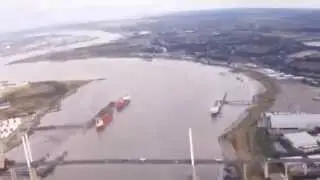 Paramotor flight, over QE2 bridge, Dartford crossing.