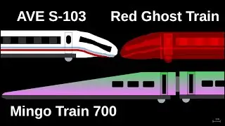 AN AVE S-103 and a Mingo Train 700 stop at Kinnitzy and a Red Ghost Train speeds past!