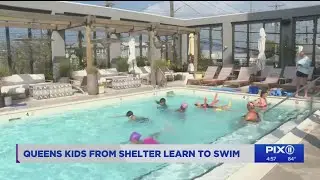 Queens kids living in shelters receive free swimming lessons