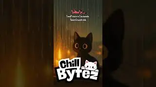 Tiny Black Cat Watching Rain &ndash; Cozy Window Digital Painting #Chillbytez