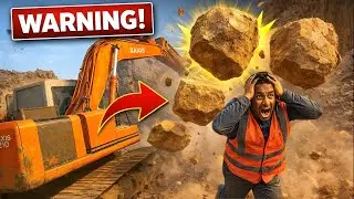 Unstoppable Volvo rock breaker smashing massive stones