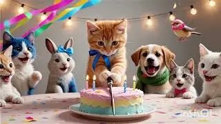 🎉 Cute Cat Birthday Party | Funny Kids Cartoon | Happy Kitty Celebration 🎂🐱