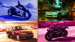 BLUE SHARK BIKE 🆚 GREEN MONSTER CAR 🆚 RED TAXI 🆚 PINK SPEED BIKE 🔥 CRAZY BRAINROT | Tiles Hop EDM