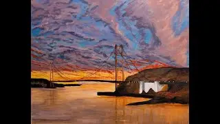 painting THE GOLDEN GATE BRIDGE  SAN FRANCISCO in acrylic