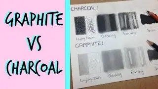 Charcoal Vs Graphite- Differences in Shine, Laying down, Blending & Erasing