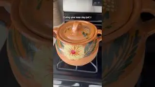 Cure your clay pots before cooking to avoid cracking and breaking! #kitchen #mexicanclaypot #shorts