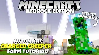 Minecraft Bedrock: Automatic Charged Creeper Farm Tutorial! Creeper Farm Addition! MCPE Xbox PC Ps4