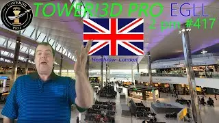 London Heathrow Heavy winds 50 movements + new Airlines Tower!3D Pro (modified*) EGLL @ 2 pm