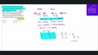 NEET 2018 Finding Coefficient of Restitution in One Dimensional Elastic Collision @IIT-JEEandNEET-VenkatsAcademy