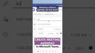 Create Meeting Agendas in Teams! #shorts