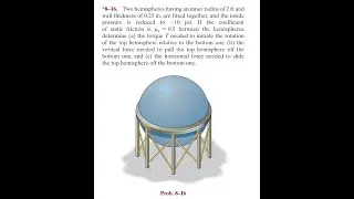 Two hemispheres having an inner radius of 2 ft and wall thickness of 0.25 in. are fitted together, a