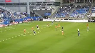 Jassem Koleilat of Forge FC leaps to stop Dante Sealy of CF Montreal (Impact) 7/9/25