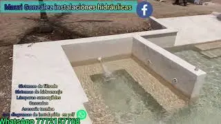 alberca en terminado chukum//sistema de filtrado //sistema de hidromasaje//lámparas sumergibles