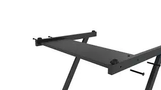 FITUEYES SCRIVANIA PER COMPUTER CON TASTIERA LEGNO NERO A FORMA DI Z