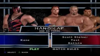 WWE SmackDown! Here Comes the Pain - Kane VS ScottSteiner,Test,Batista (HANDICAP)