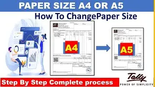 Tally Main Paper Size A4 Se A5  Kaise Change Kare  //टैली में पेपर साइज कैसे बदलें? #tallyprime