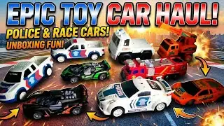 EPIC TOY CAR HAUL! 🚓🏎️ Police & Race Cars Unboxing | Kids Fun Video