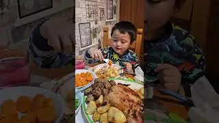 Воскресный ужин с жареной курицей