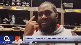 'I cried tears': Dawand Jones hopeful for strong return in 2026 amid knee rehab