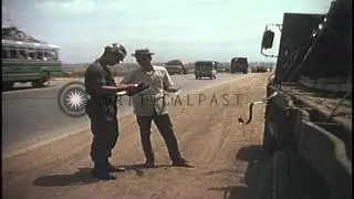 US Military police (557th company) guards highway in Long Binh,Vietnam. HD Stock Footage