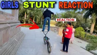 GIRLS STUNT REACTION 🤯 CRAZY BMX STUNT VLOG 