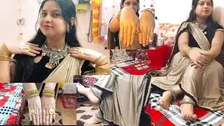 Traditional Indian sarees and jewellery! आज मैं पहन रही हूं गोल्डन कलर की साड़ी और हैवी पायल!❤️❤️
