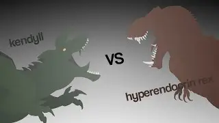 Kendyll vs hyperendocrin rex || (Creatures of sonaria vs the isle) || (sticknodes)
