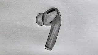 How to Draw Single Wireless Earbud || Wireless Earbud Drawing || Easy Pencil Drawing Tutorial