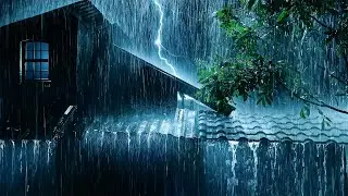 Fall Asleep Easily on a Rainy Night | Terrible Rainstorm & Mighty Thunder on Tin Roof of Farmhouse
