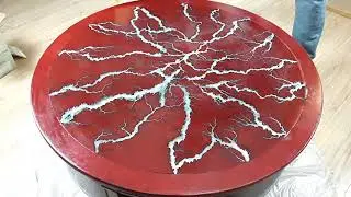 Epoxy pour on my lightning coffee table timelapse!