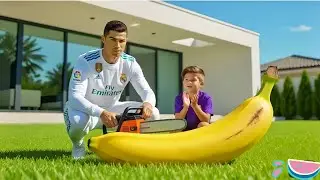 Ronaldo's Son vs Messi's Son The ULTIMATE Banana vs Watermelon Race!