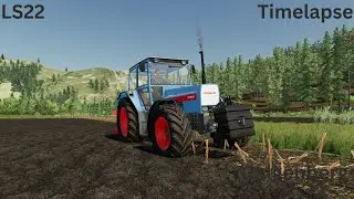 [LS22] - Timelapse #35| Mist streuen mit dem em300 und pfl&uuml;gen mit dem 3145 in Galgenberg