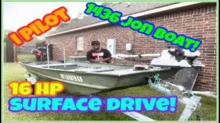 I Upgraded!! mudskipper featherlite 1436 Jon boat with 16hp SURFACE DRIVE!