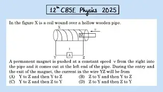 XII Physics 2025 In the figure X is a coil wound over a hollow wooden pipe. A permanent magnet is 
