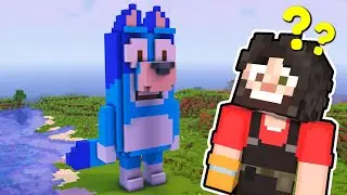 How did I build BLUEY in Minecraft?