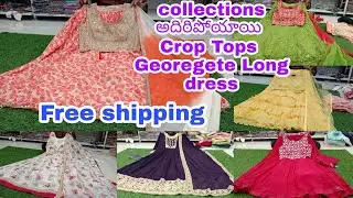 Latest trending Crop tops Georgette Long dress collections