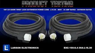 100' 8/4 SOOW Twist Lock Extension Power Cord - L16-30 - 480V - 30 Amp Rated - Outdoor Rated