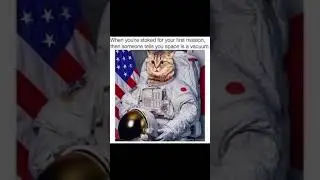 Space Cat! #memes #silly #funny #astronomy #astronaut #space #cat #vacuum