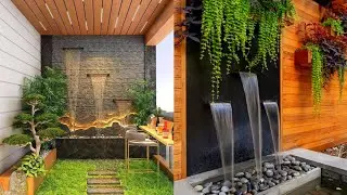 Courtyard House Design | Indoor Waterfall Fountain | Indoor Plants with Waterfall Feature Koi Pond