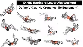 10 MIN Hardcore Lower Abs Workout | Define V-Cut (No Crunches, No Equipment)