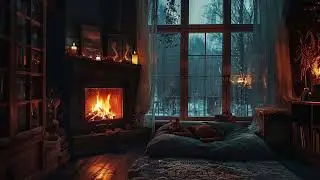 Peaceful Sleep for Anxious Minds - Gentle Rain, Thunder & Fireplace Sounds