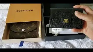 Сравнение кошелька для монет Louis Vuitton Rosalie и классической визитницы Chanel