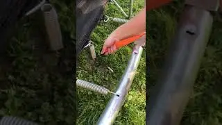 Putting the springs on a trampoline Hack, much easier!!!!  #hammer#strap