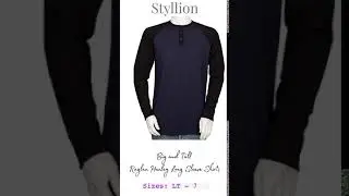 Styllion Raglan Henley Long Sleeve &ndash; Big & Tall Shirts for Men &ndash; Heavy Weight &ndash; Stretch &ndash; RHLS