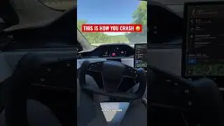 Вот как нужно падать на Tesla FSD 😳🤬 Без помощи рук гора