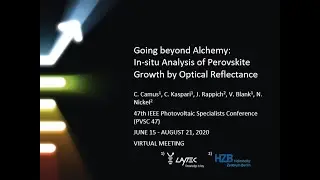 In-situ Analysis of Perovskite Growth by Optical Reflectance