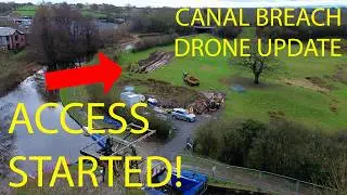 Whitchurch Canal Breach Update, Track Build Started! With Commentary (11thFeb)