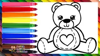 Narysuj i pokoloruj uroczego misia 🧸🌈 rysunki dla dzieci